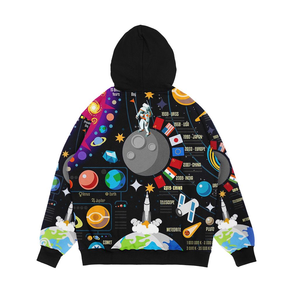Space Universe Infographics Big Bang Men's All-Over-Print Hoodie - Image 2