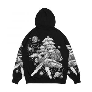 Alternative view of Space Whale Men's All-Over-Print Hoodie