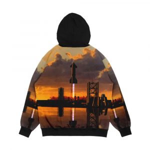 Alternative view of Spacex Starship Sn15 Men's All-Over-Print Hoodie
