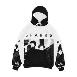 Sparks Black Text Men's All-Over-Print Hoodie