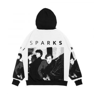 Alternative view of Sparks Black Text Men's All-Over-Print Hoodie