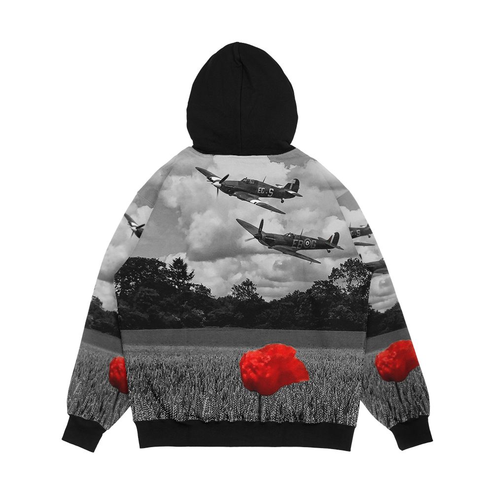 Spitfire And Hurricane Low Pass Men's All-Over-Print Hoodie - Image 2