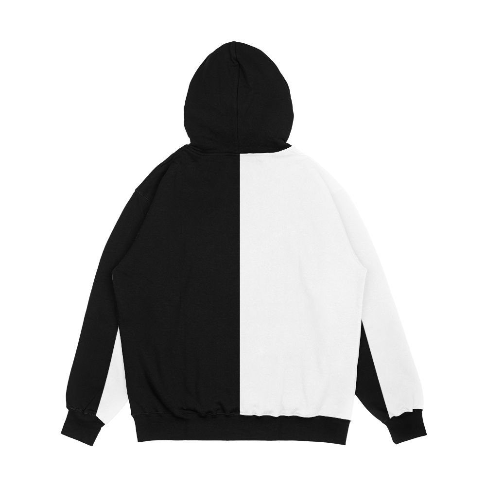 Split Black And White Men's All-Over-Print Hoodie - Image 2