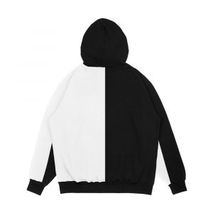 Alternative view of Split White And Black Men's All-Over-Print Hoodie