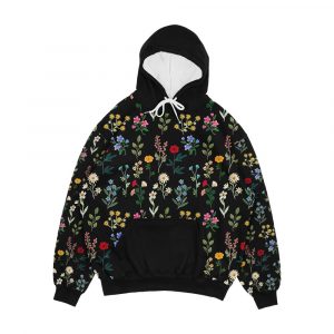 Spring Botanicals Black Men's All-Over-Print Hoodie
