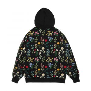 Alternative view of Spring Botanicals Black Men's All-Over-Print Hoodie