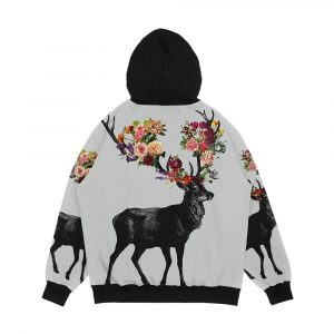 Alternative view of Spring Itself Deer Floral Men's All-Over-Print Hoodie