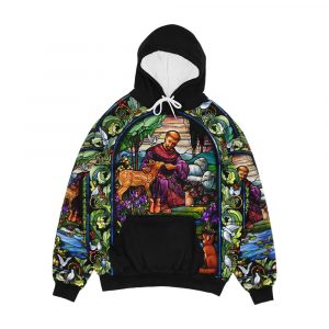 St Francis Stained Glass Men's All-Over-Print Hoodie