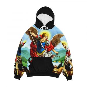 St Michael The Archangel Angel Catholic Saint Men's All-Over-Print Hoodie