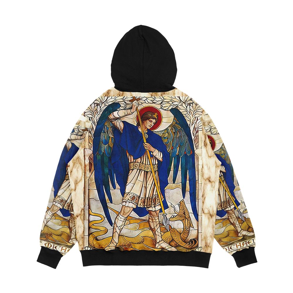 St Michael The Archangel Angel Saint Men's All-Over-Print Hoodie - Image 2