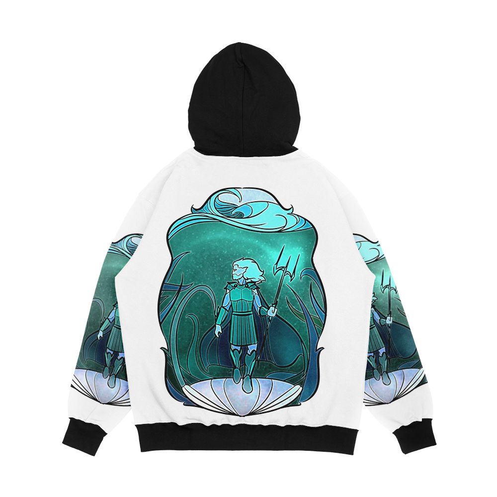 Stained Glass Poseidon Men's All-Over-Print Hoodie - Image 2