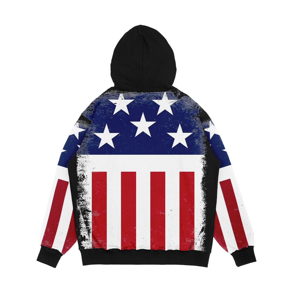Stars And Stripes Firestarter Men's All-Over-Print Hoodie - Image 2