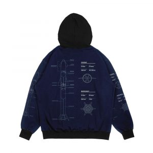 Alternative view of Starship Spacex Blueprint 2020 Men's All-Over-Print Hoodie