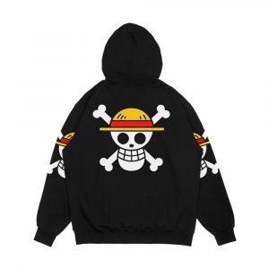 Alternative view of Straw Hat Jolly Roger Men's All-Over-Print Hoodie
