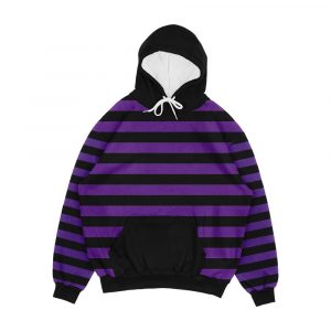 Stripes Purple Black Men's All-Over-Print Hoodie