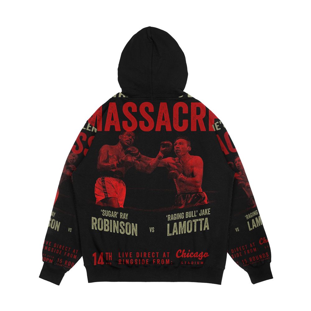 Sugar Ray Robinson Vs Jake Lamotta Shirt Men's All-Over-Print Hoodie - Image 2
