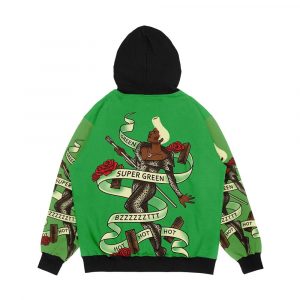 Alternative view of Super Green Men's All-Over-Print Hoodie