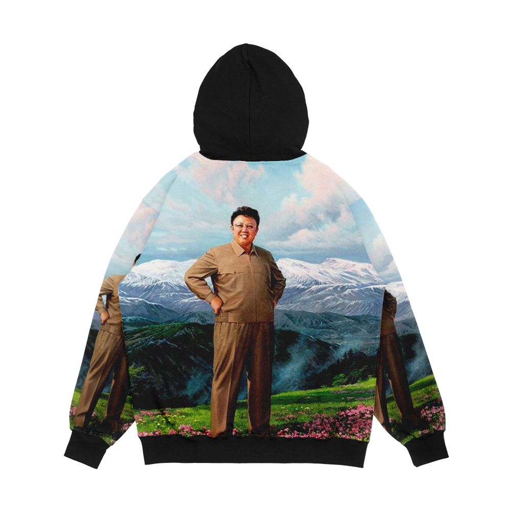 Supreme Leader Kim Jong Il Men's All-Over-Print Hoodie - Image 2