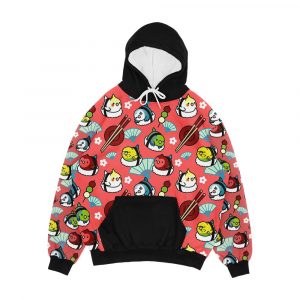 Sushi Time With Cody The Lovebird And Friends Men's All-Over-Print Hoodie