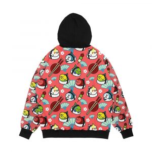 Alternative view of Sushi Time With Cody The Lovebird And Friends Men's All-Over-Print Hoodie