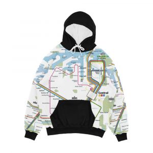 Sydney City Rail Map Square Men's All-Over-Print Hoodie