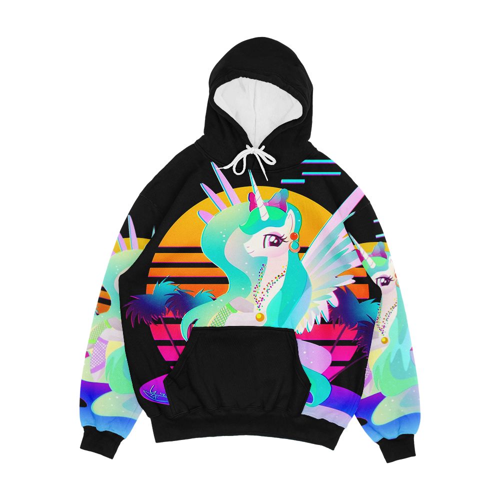 Synthwave Princess Celestia Men's All-Over-Print Hoodie