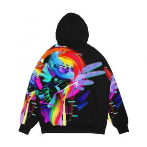 Alternative view of Synthwave Rainbow Dash Men's All-Over-Print Hoodie