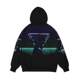 Alternative view of Synthwave Wolf Men's All-Over-Print Hoodie