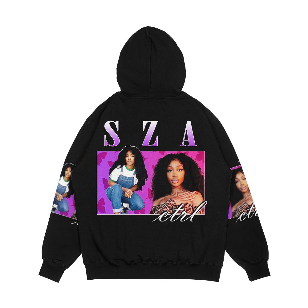 Sza Retro Vintage Hip Hop Tee 90 s Aesthetic Men's All-Over-Print Hoodie - Image 2