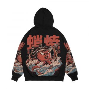 Alternative view of Takoyaki Attack Black Version Men's All-Over-Print Hoodie