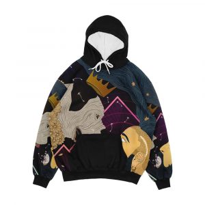 Tarot Major Arcana 00 The Fool Long Hair Man With A Dog Men's All-Over-Print Hoodie