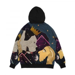 Alternative view of Tarot Major Arcana 00 The Fool Long Hair Man With A Dog Men's All-Over-Print Hoodie