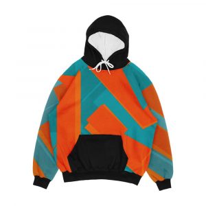 Teal And Orange Abstract Art Men's All-Over-Print Hoodie