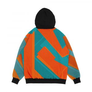 Alternative view of Teal And Orange Abstract Art Men's All-Over-Print Hoodie