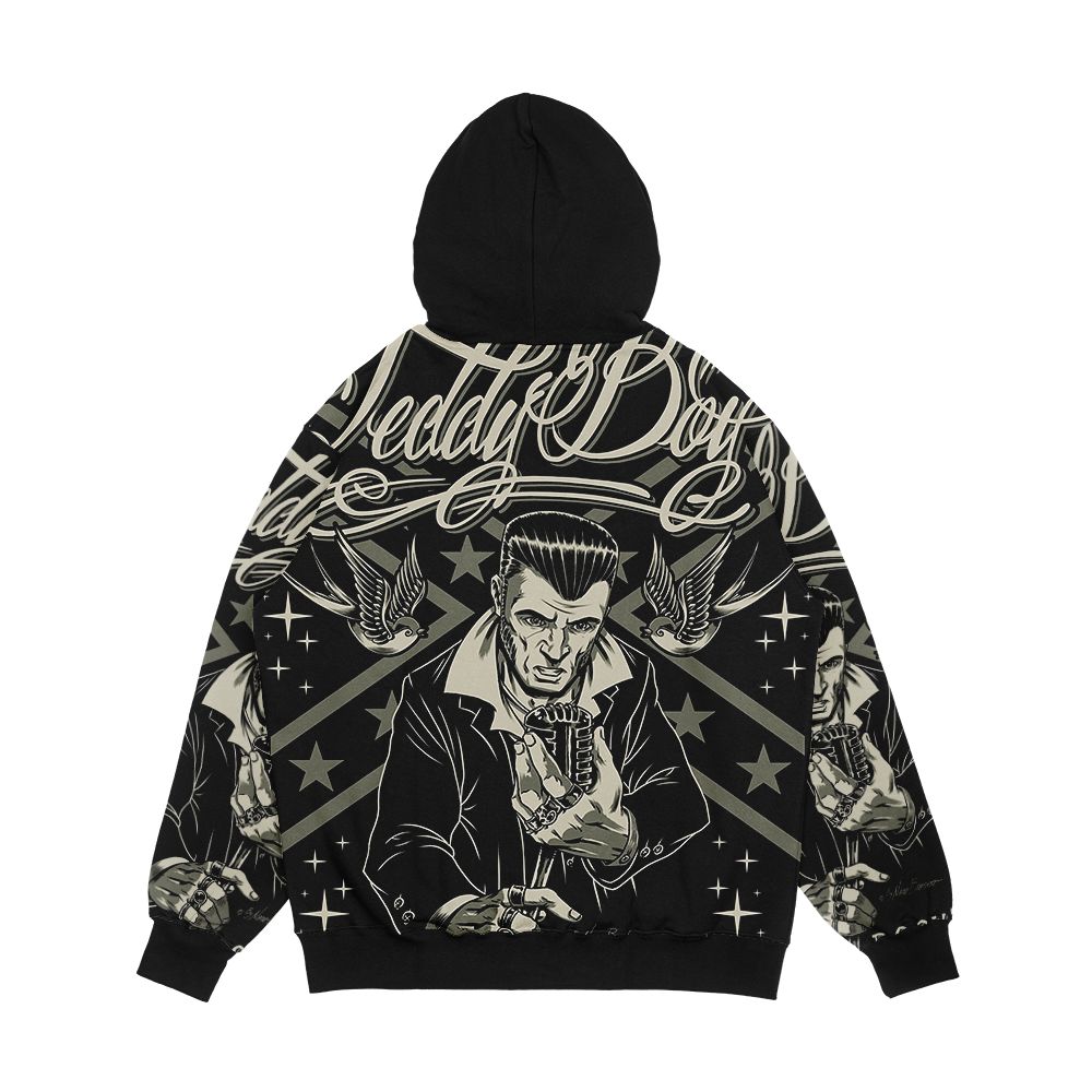 Teddy Boy Old School Men's All-Over-Print Hoodie - Image 2