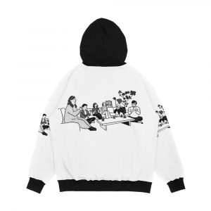 Alternative view of Terrace House Line Art Men's All-Over-Print Hoodie