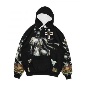 Teutonic Knight With Coat Of Arms And Marienburg Castle Men's All-Over-Print Hoodie