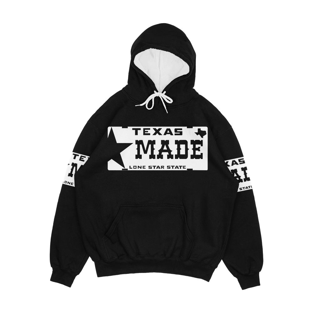 Texas Made Lone Star License Plate Men's All-Over-Print Hoodie
