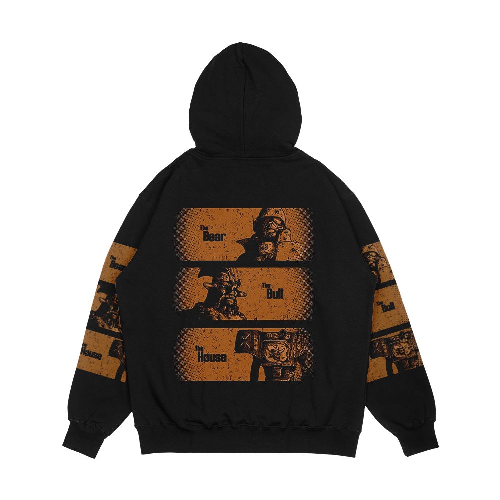 The Bear The Bull The House Men's All-Over-Print Hoodie - Image 2