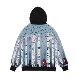 Alternative view of The Birches In Blue Men's All-Over-Print Hoodie
