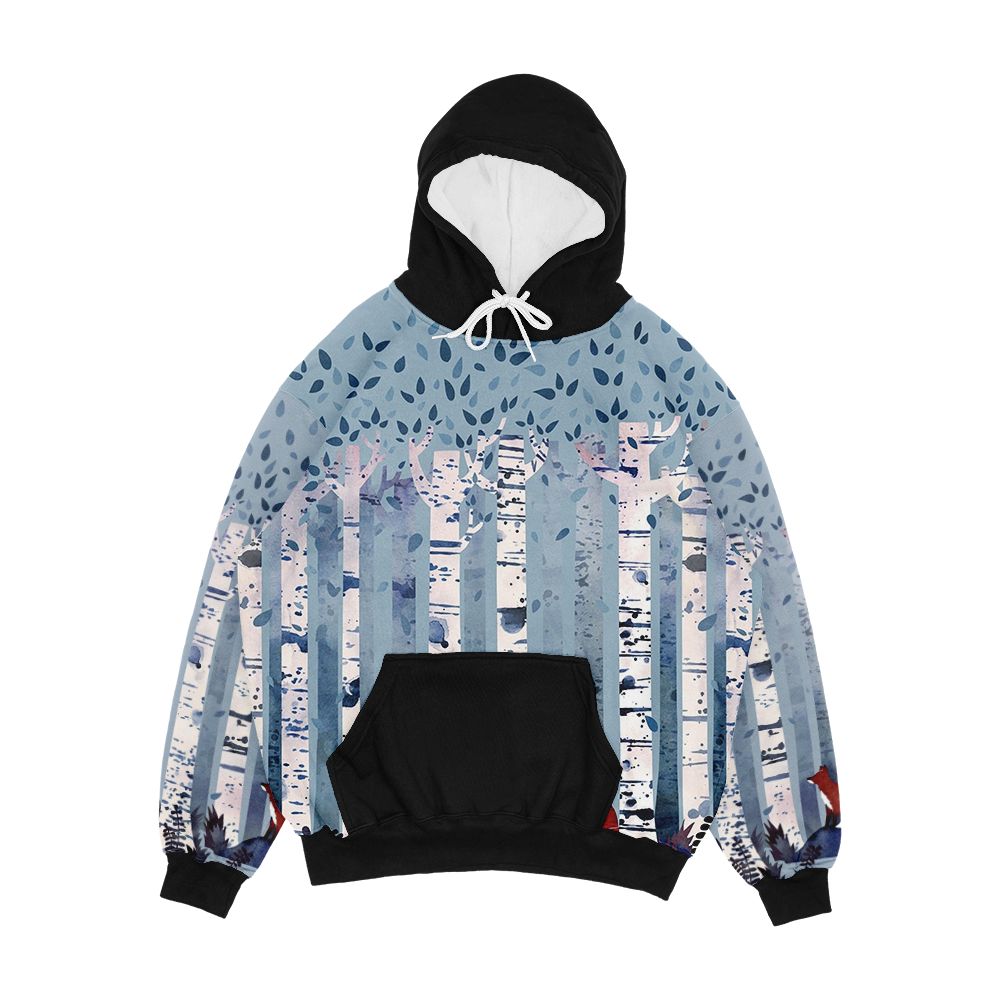 The Birches In Blue Men's All-Over-Print Hoodie