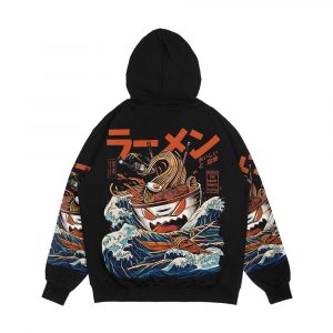 Alternative view of The Black Great Ramen Men's All-Over-Print Hoodie