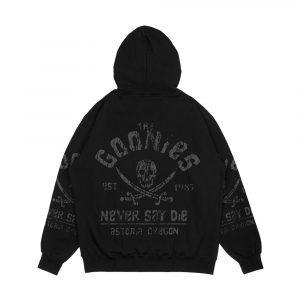 Alternative view of The Goonies Never Say Die Grey On Black Men's All-Over-Print Hoodie