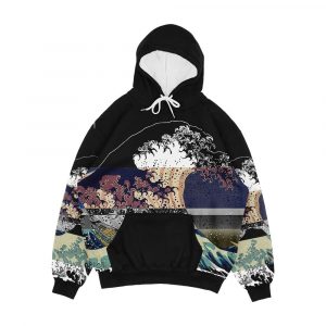 The Great Wave Color Glitch Men's All-Over-Print Hoodie