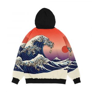 Alternative view of The Great Wave Of Pug Men's All-Over-Print Hoodie