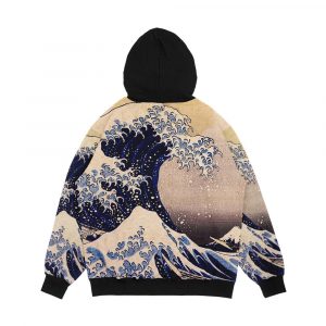 Alternative view of The Great Wave Off Kanagawa By Katsushika Hokusai C 1830 1833 Men's All-Over-Print Hoodie