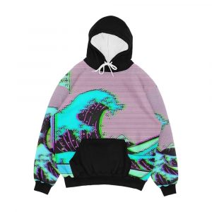 The Great Wave Off Vaporwave Kanagawa Men's All-Over-Print Hoodie