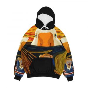 The Honk Goose The Scream Famous Painting Parody Untitled Meme Hjonk Bonk Canvas Comic Con Annoying Duck Knife Peace Was Never An Option Thematic Gift Men's All-Over-Print Hoodie