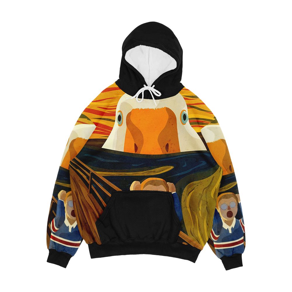 The Honk Goose The Scream Famous Painting Parody Untitled Meme Hjonk Bonk Canvas Comic Con Annoying Duck Knife Peace Was Never An Option Thematic Gift Men's All-Over-Print Hoodie