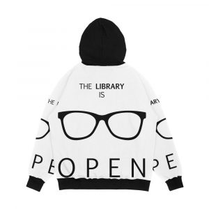 Alternative view of The Library Is Open Men's All-Over-Print Hoodie